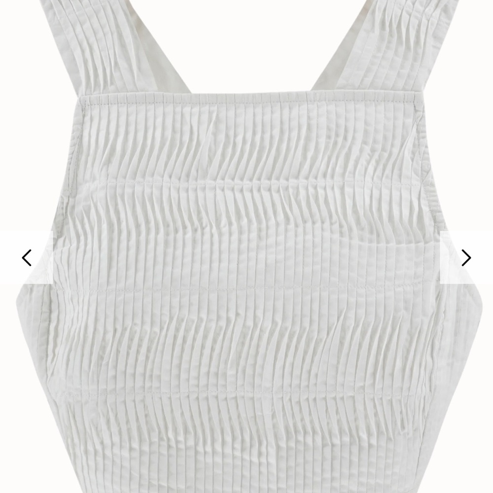 Chic White Textured Tank Top